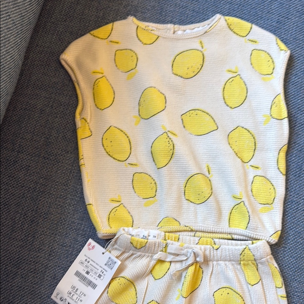 Zara Kids Yellow Lemon matching set
